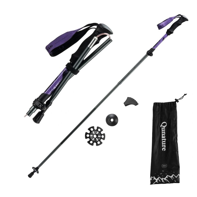 Qunature Nordic Walking Trekking Pole Aluminum 110 - 130 cm 1 pc. - Purple