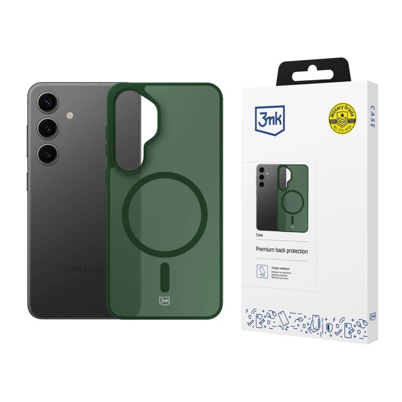 3mk Smoke MagCase for Samsung Galaxy S24 - Green-Translucent