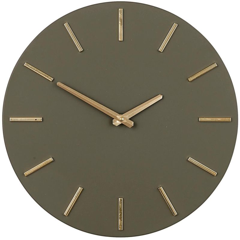 GREEN ALUMINUM WALL CLOCK, DIA. 35.5 CM, MICA
