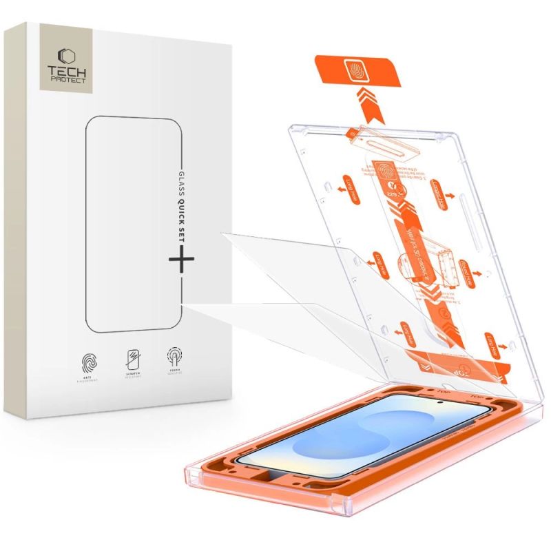 Tech-Protect Quick Set+ Tempered Glass for Samsung Galaxy S25 - Transparent