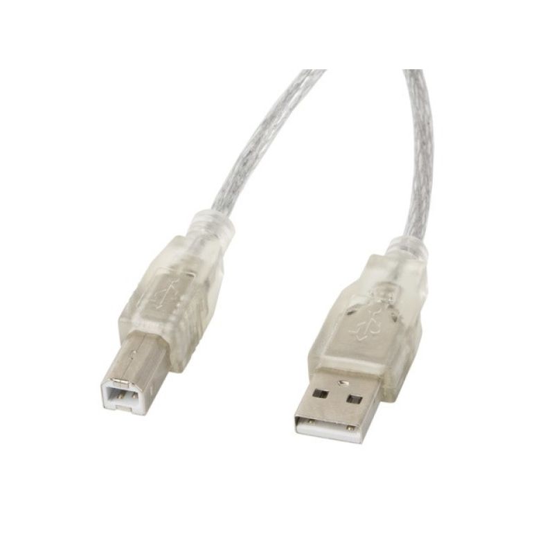 Lanberg CA-USBA-12CC-0030-TR cable (USB 2.0 M - USB 2.0 type BM; 3m; transparent)