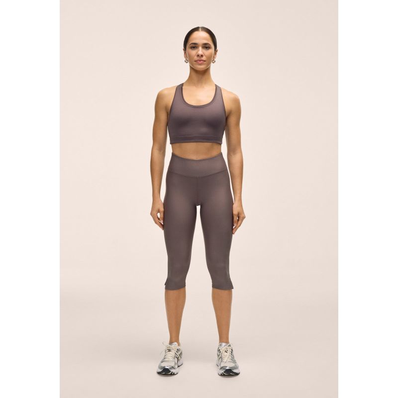 CASALL Women's Capri Slit Regular Waist Tights Training Leggings Gray