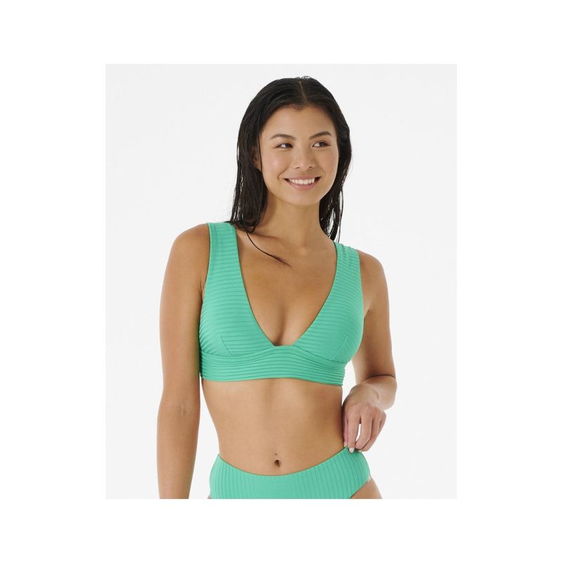 RIP CURL Premium Surf Deep V Bikini Top, Green