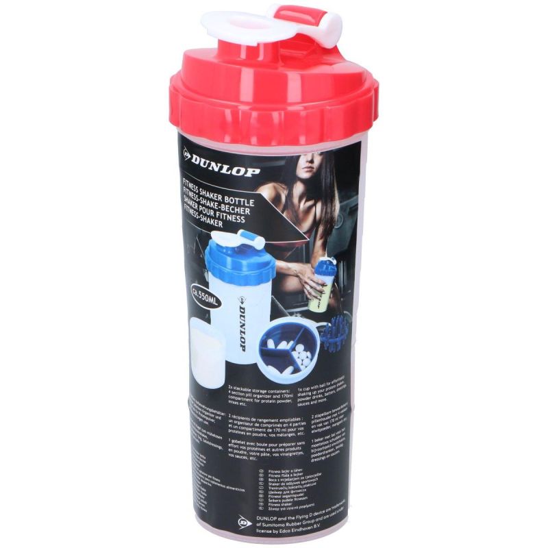 DUNLOP RED 550ML COCKTAIL SHAKER FOR NUTRITIONAL FOOD BOTTLE
