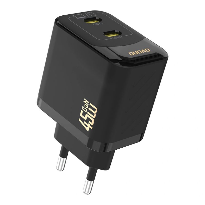 Dudao A28PEU PD 45W GaN 2xUSB Wall Charger - Black