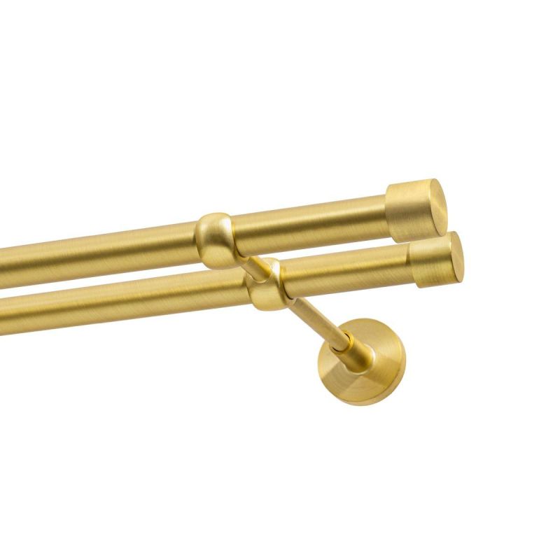 Double Curtain Rod Ø 19 mm, Satin Brass, 320 cm, LUNA KOWALSKI