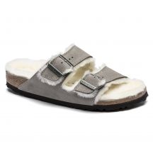 Birkenstock Ciabatte Arizona Shearling Stone Coin women's/men's insulated, suede with lambswool, narrow