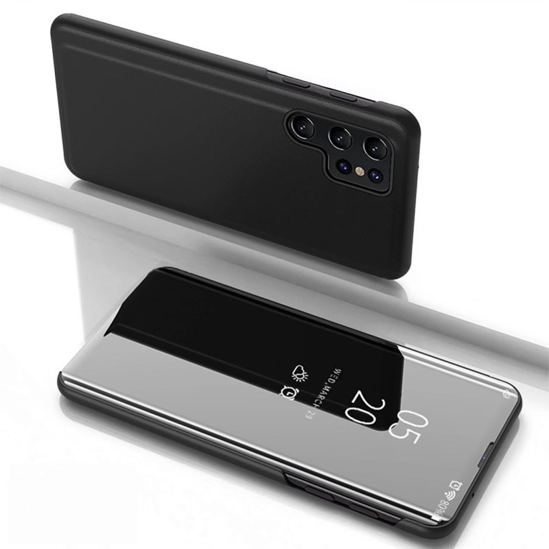Clear View Case for Samsung Galaxy S25 Ultra Flip Cover - Black