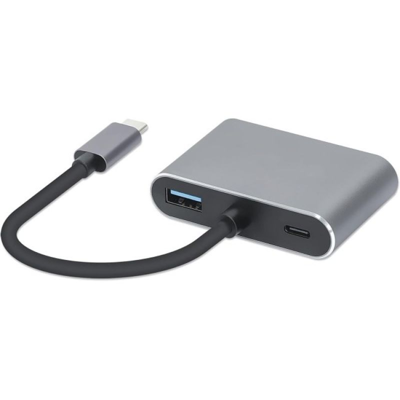 USB Type-C hub 4in1 USB 3.0 + PD 100W + HDMK 4k30Hz + VGA FullHD