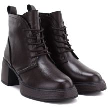 S.Barski Stivali leather ankle on platform, insulated, D&A S.Barski