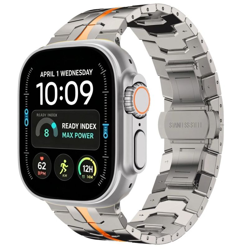 Tech-Protect Stainless Band for Apple Watch 44 / 45 / 46 / 49 mm – silver-orange