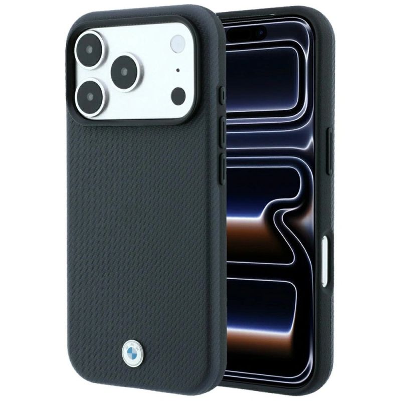 BMW Sign Kevlar Metal Logo MagSafe Case for iPhone 18 Pro Max / 17 Pro Max - Dark Gray