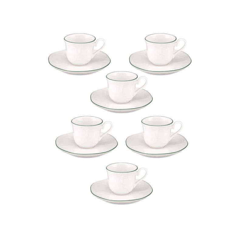 LA PORCELLANA BIANCA TERESA Set of 6 cups with saucer - 90 ml
