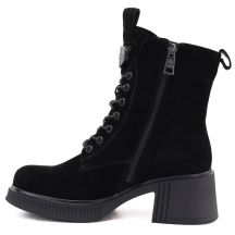 Vinceza Stivali leather ankle with block heel and platform, Vinceza