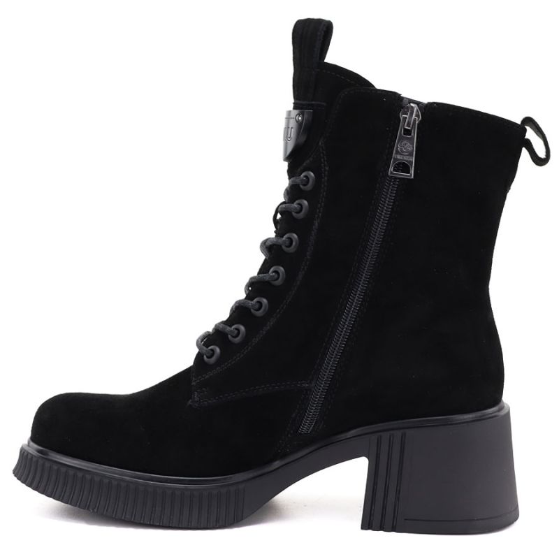Vinceza Stivali leather ankle with block heel and platform, Vinceza