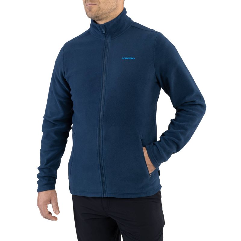 Men’s Viking Tesero Man Fleece Jacket, Navy Blue, Zip-Up, for Trekking (740/24/4342/1900)