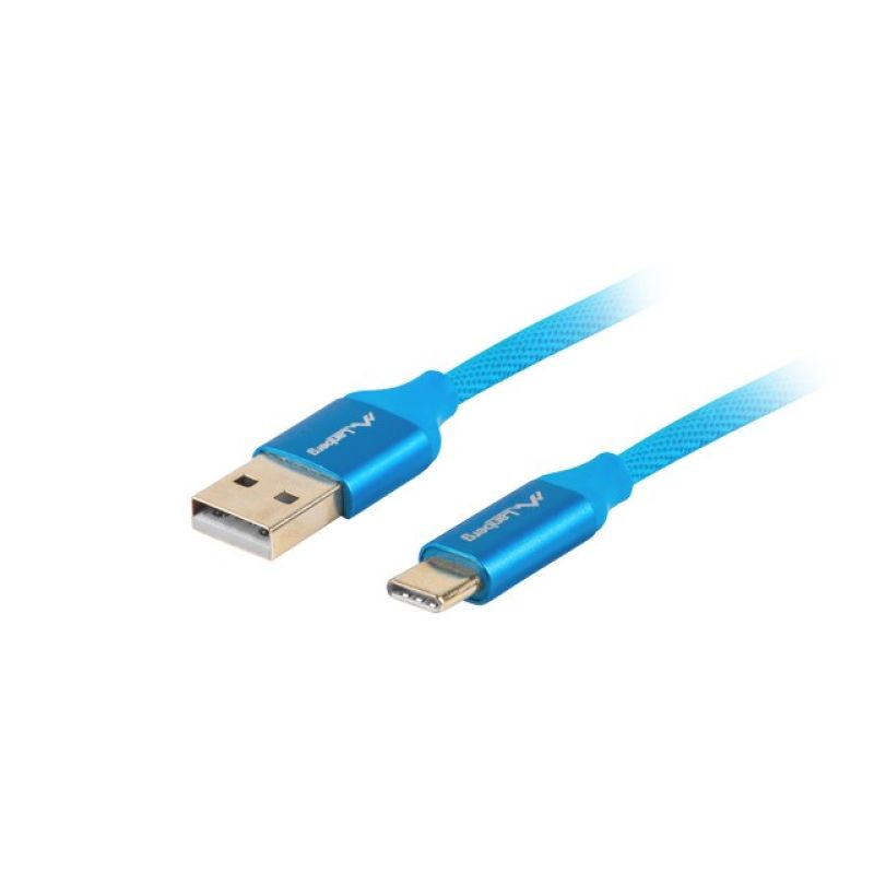 Lanberg Premium QC 3.0 Cable CA-USBO-22CU-0010-BL (USB 2.0 Type AM - USB Type CM; 1m; Blue)