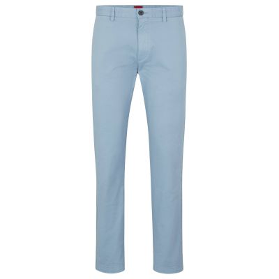 Hugo Pantaloni Boss slim-fit in stretch cotton gabardine,