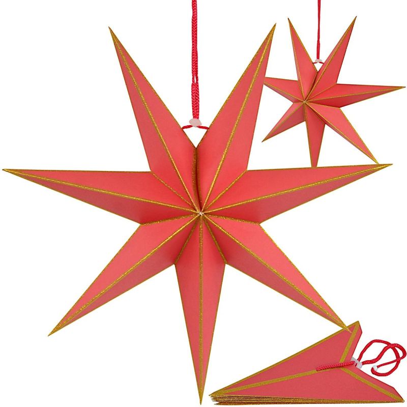 PAPER STAR DECORATION 45 CM, 7-POINTED, RED, SASKA GIFT & DECOR