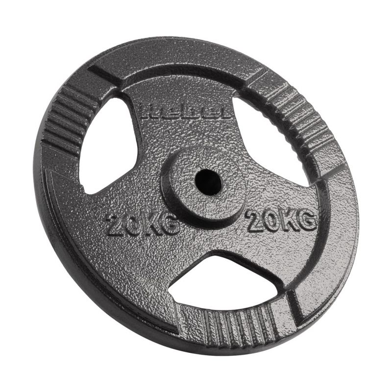 20 kg Cast Iron Weight Plate, 31 mm Hole, Plate with Handles, REBEL ACTIVE