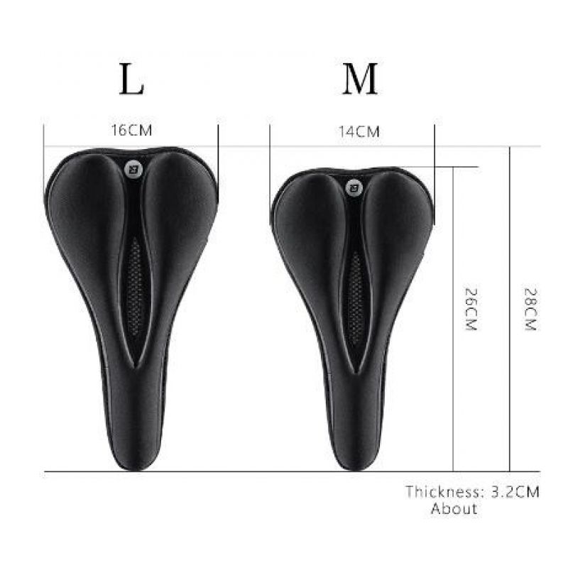 Rockbros LF047-S Gel Bicycle Saddle Cover, Silicone, Size M – Black