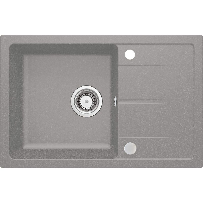 Single-bowl granite sink with drainer