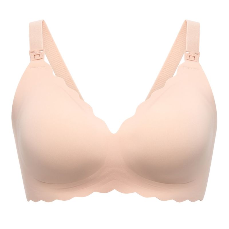 MOMCOZY YN46 Seamless Floral Support Nursing Bra Nude S