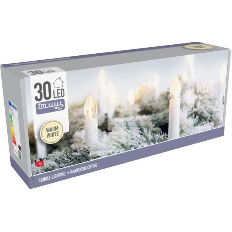CHRISTMAS TREE LIGHTS LIGHT CHAIN CANDLES 30 LED WARM WHITE
