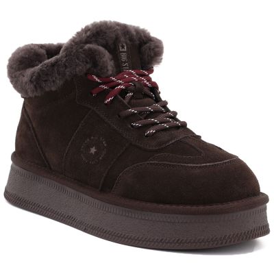 Big Star Stivali leather suede platform ankle Big Star