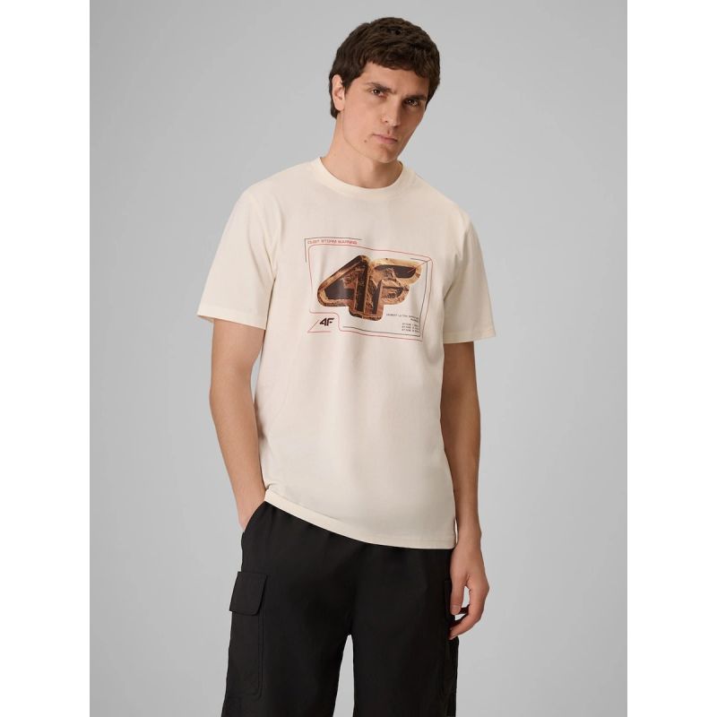 Men's regular printed T-shirt 4F 4FRSS26TTSHM4230-11S