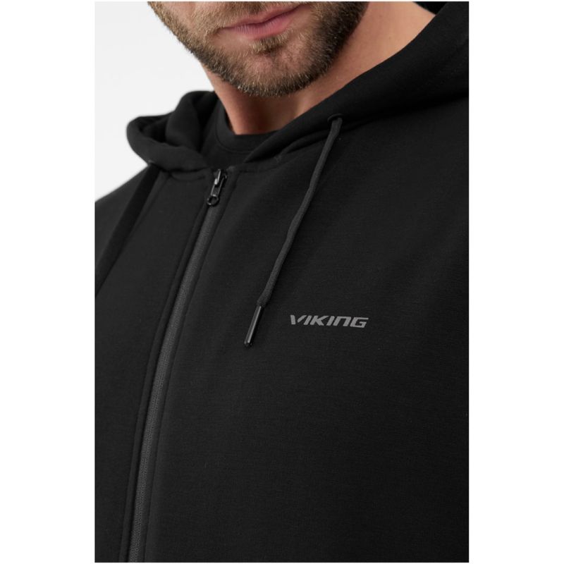 VIKING Team Wear Man Bamboo Zip-Up Hoodie Black XL