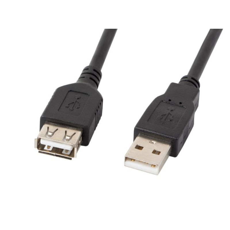 Lanberg CA-USBE-10CC-0018-BK Cable (USB 2.0 M - USB 2.0 F; 1.8m; black)