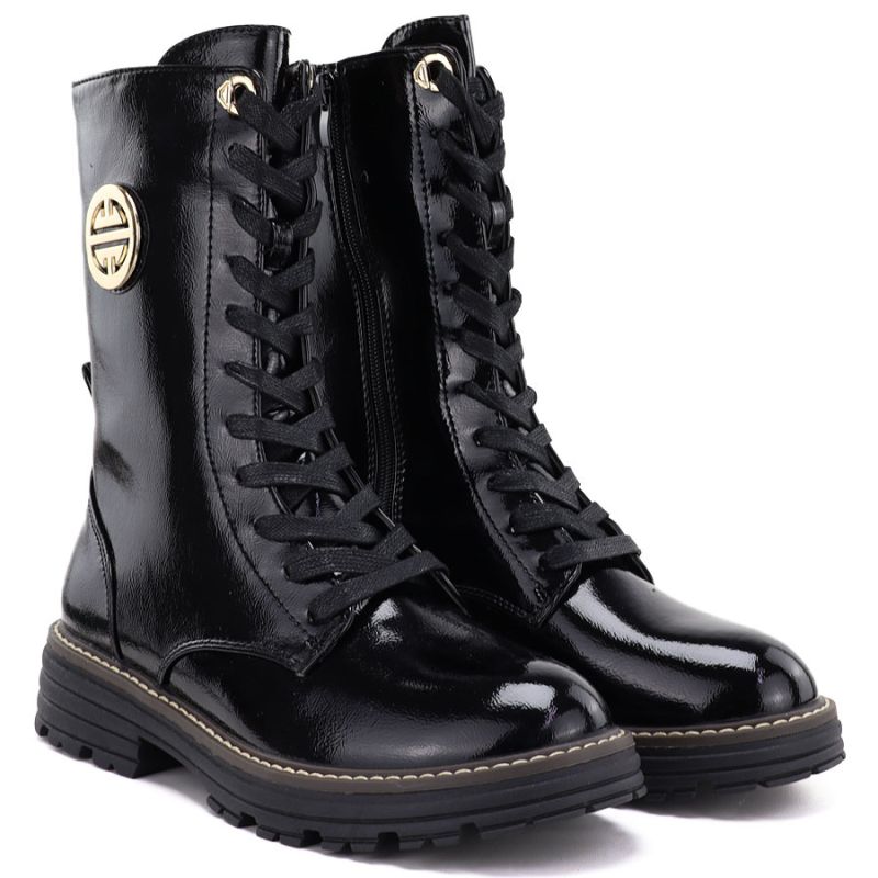 Jezzi Stivali patent leather ankle, insulated, Jezzi