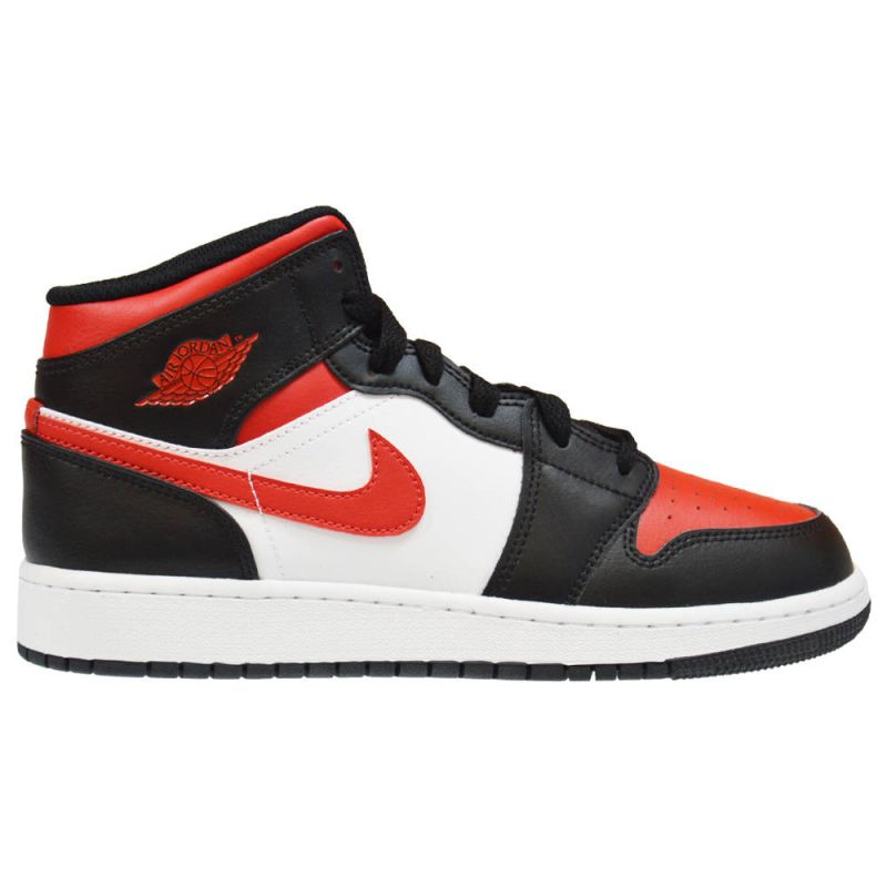 Air Jordan 1 Mid GS Fire Red Basketball Shoes - 554725-079