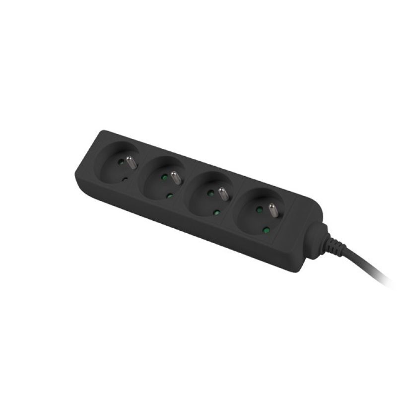 LANBERG Power Strip 1.5 m, 4 x 230 V PL, Cable Made of Pure Copper, Black