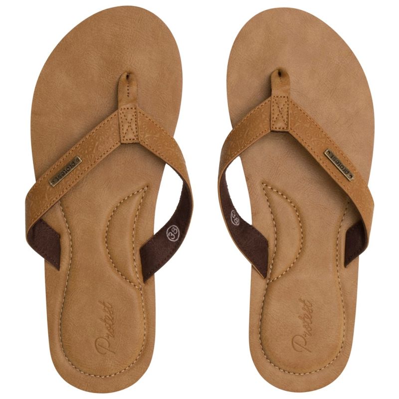 Women’s PROTEST Cowsby brown flip-flops 39