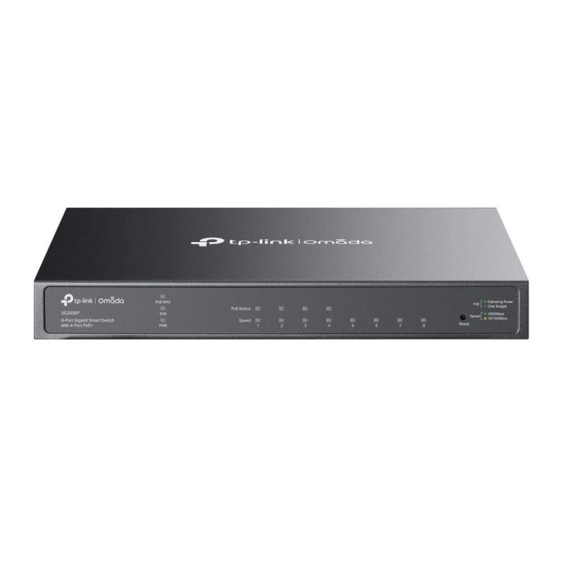 TP-Link Omada TL-SG2008P Managed L2/L2+ Gigabit Ethernet (10/100/1000) PoE Support Black