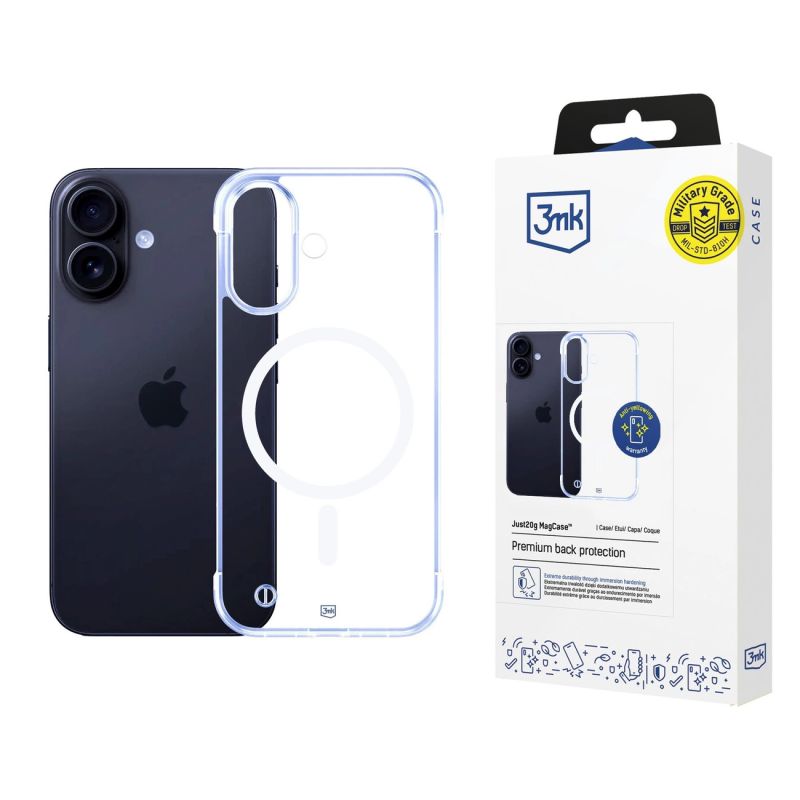 3mk Just20g MagCase for iPhone 16 - transparent